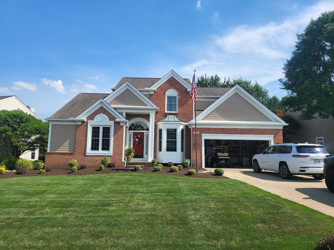 new roof on a brick residential home