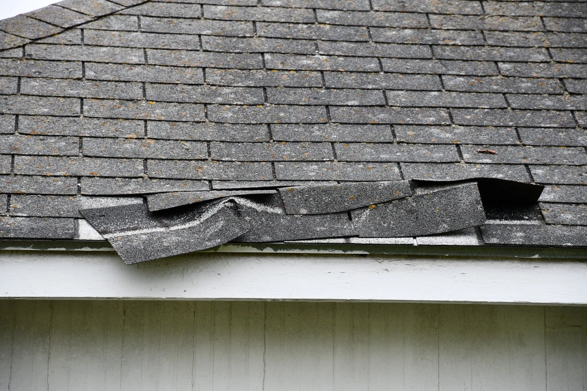 Damaged roof in Green, OH