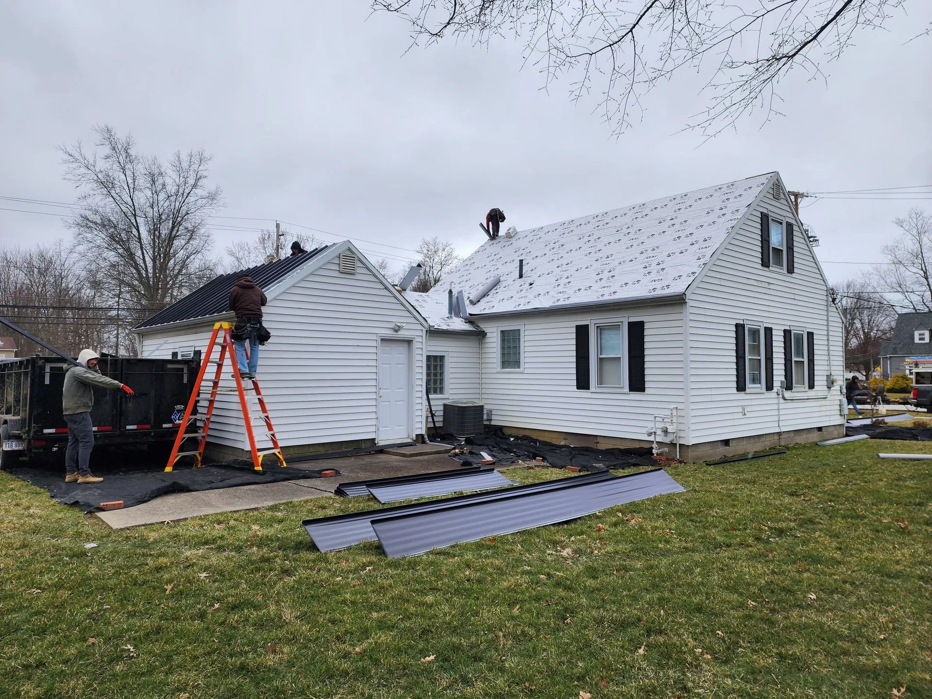 Roof replacement on a residential home in Akron 
